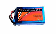 nanotech 7.4V-850 mah 25 C